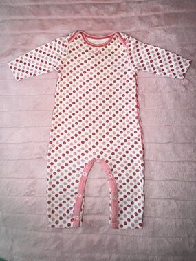 Pink Chicken Pink Polka Dot Long-Sleeve Baby One-Piece